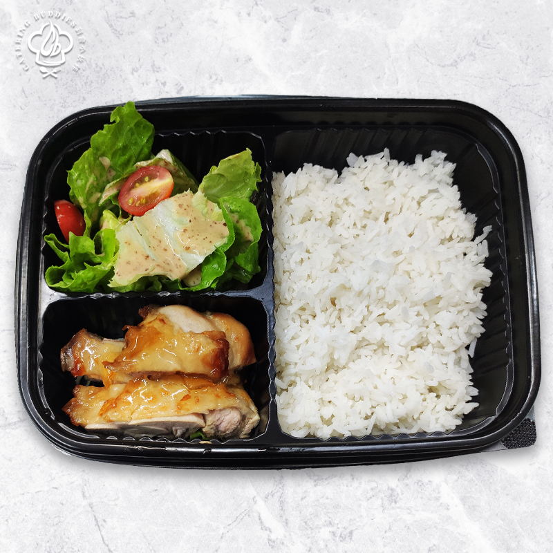 韓式蜜糖燒雞拌飯 配胡麻醬雜菜沙律